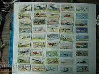 45 pcs. pictures of airplanes and cigarette tea 1930-1940.