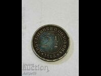 Монета 2 1/2 стотинки 1888