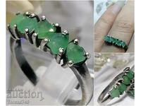 Silver ring with emeralds and emeralds