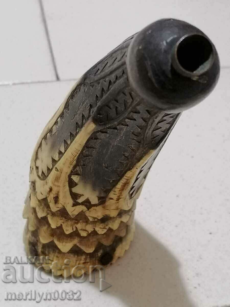 Ancient horned horn powder magazine for a rifle, Pishtov - 6 Ancient horned horn powder magazine for a rifle, Pishtov - 6