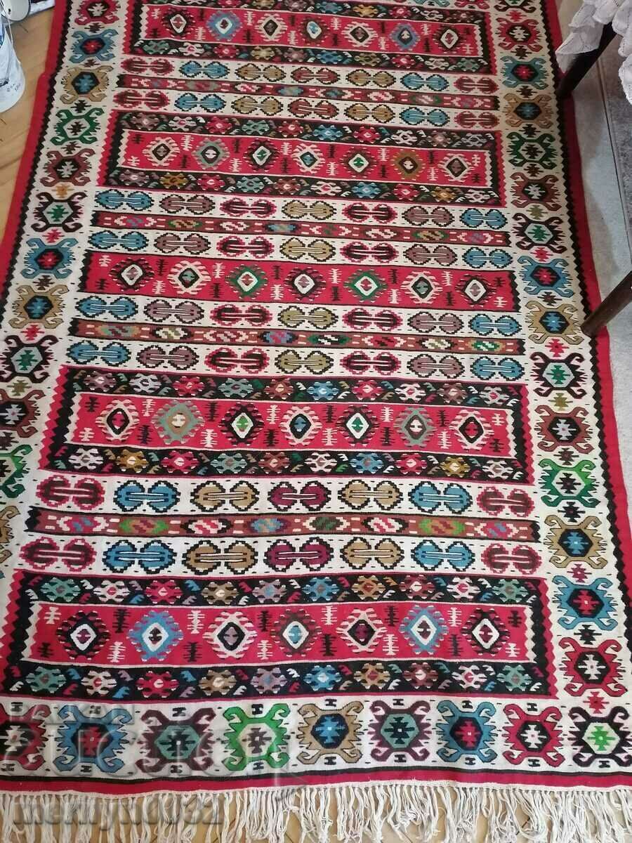 Стар ръчно тъкан чипровски килим 255/155см черга постелка