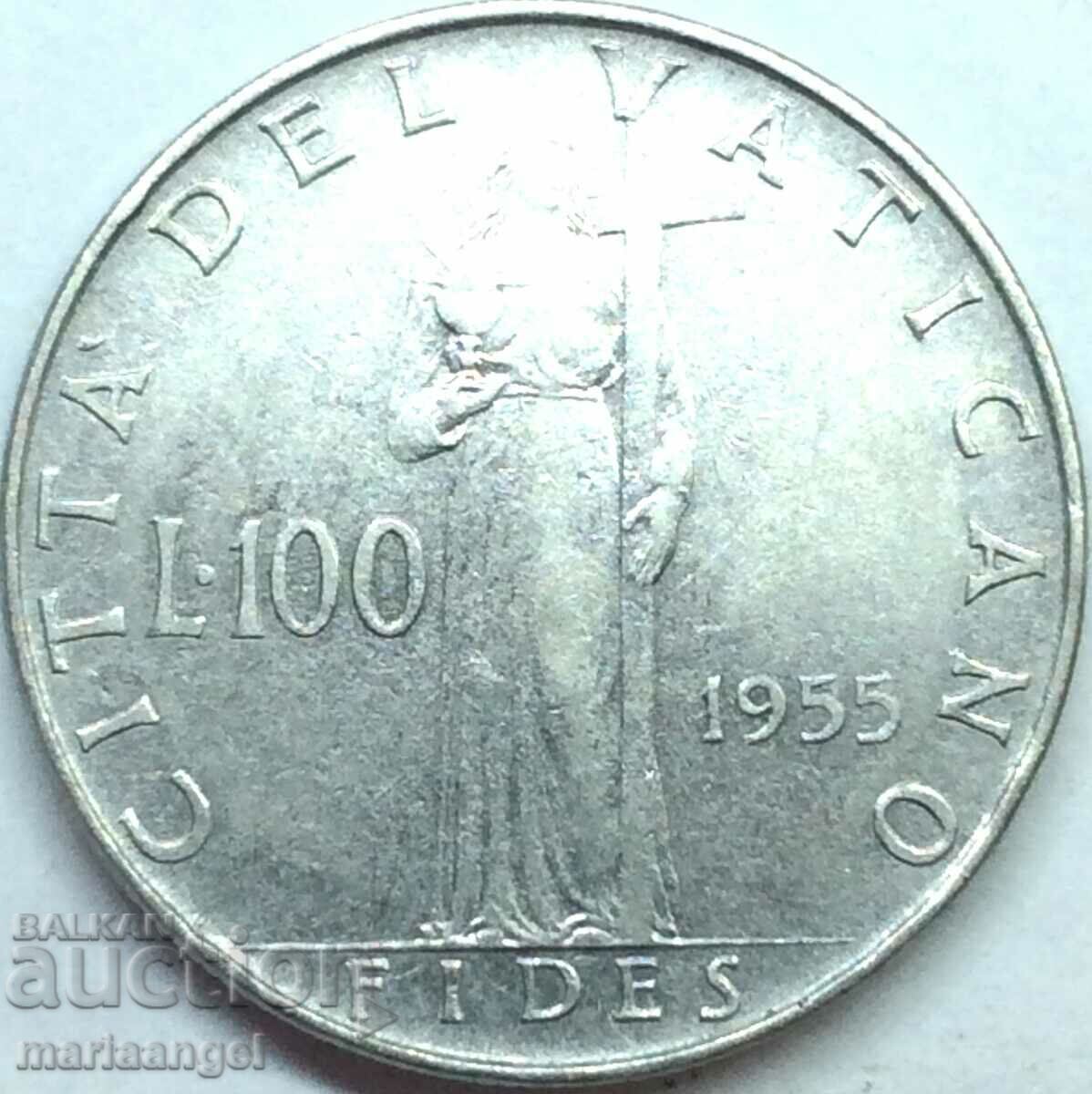 100 лири 1955 Ватикана 27мм