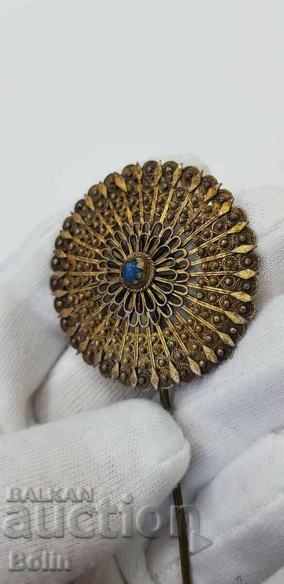 Beautiful Revival pin, gilt pin - 19th century - 5 Beautiful Revival pin, gilt pin - 19th century - 5