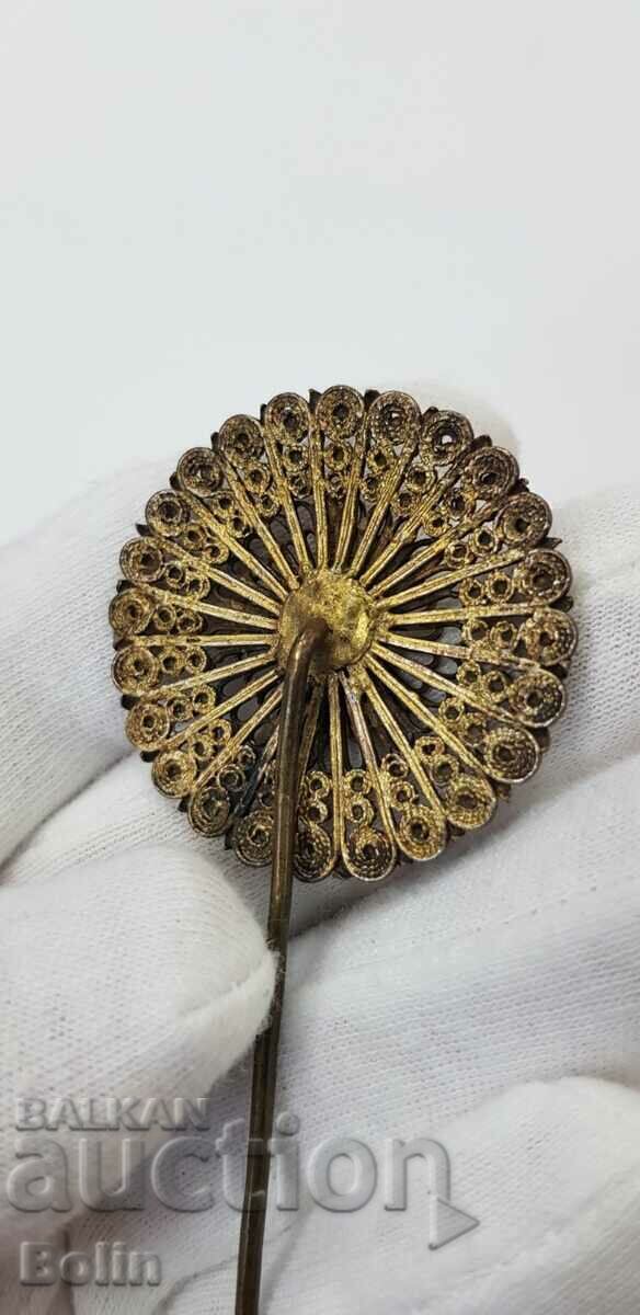 Beautiful Revival pin, gilt pin - 19th century - 5 Beautiful Revival pin, gilt pin - 19th century - 5