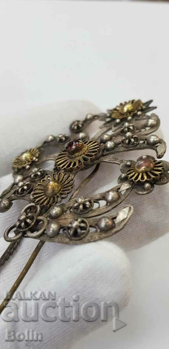 Rare Renaissance brooch, pin, toothpick, jewelry 19th century - 5