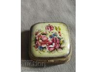 Old Russian box, Finift Enamel Porcelain Filigree