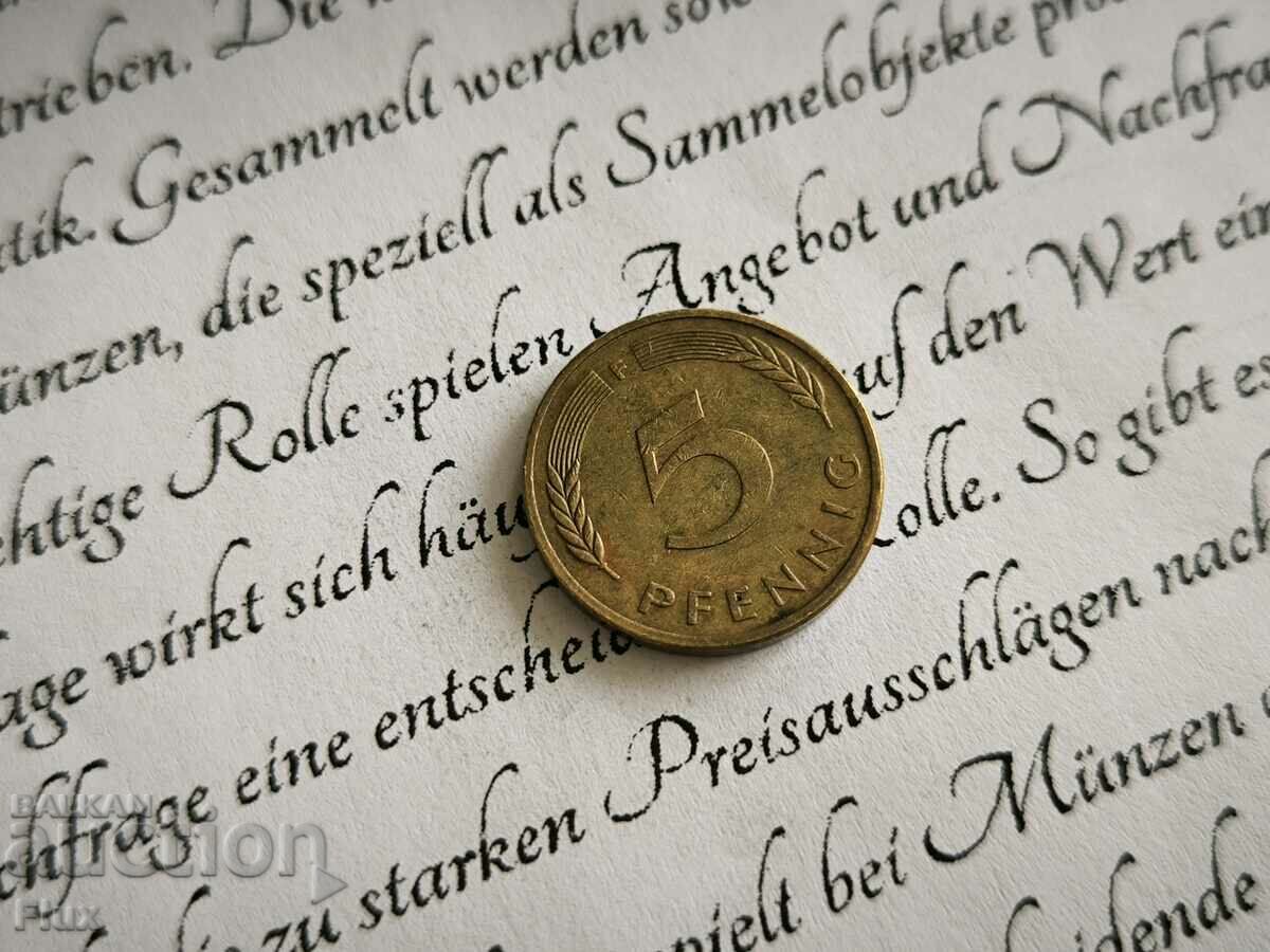 Monedă - Germania - 5 Pfennig | 1981; seria F