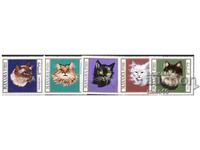 MANAMA 1968 Cats clean series 5 stamps
