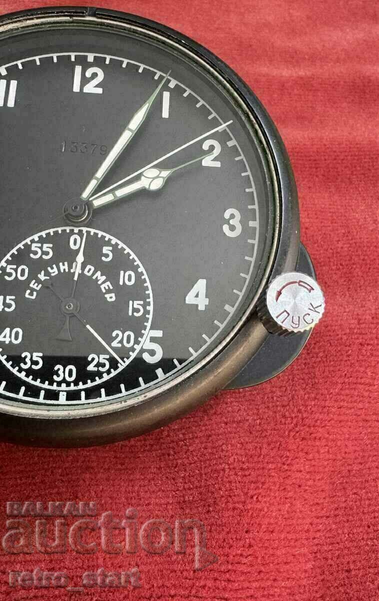 Licitație Ceas de avion sovietic cu cronometru. Nou-nouț!