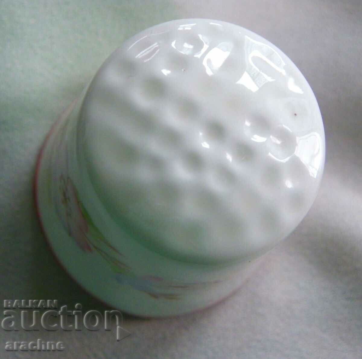 Delivery of Large Collectible Marked Porcelain Thimble Delivery of Large Collectible Marked Porcelain Thimble