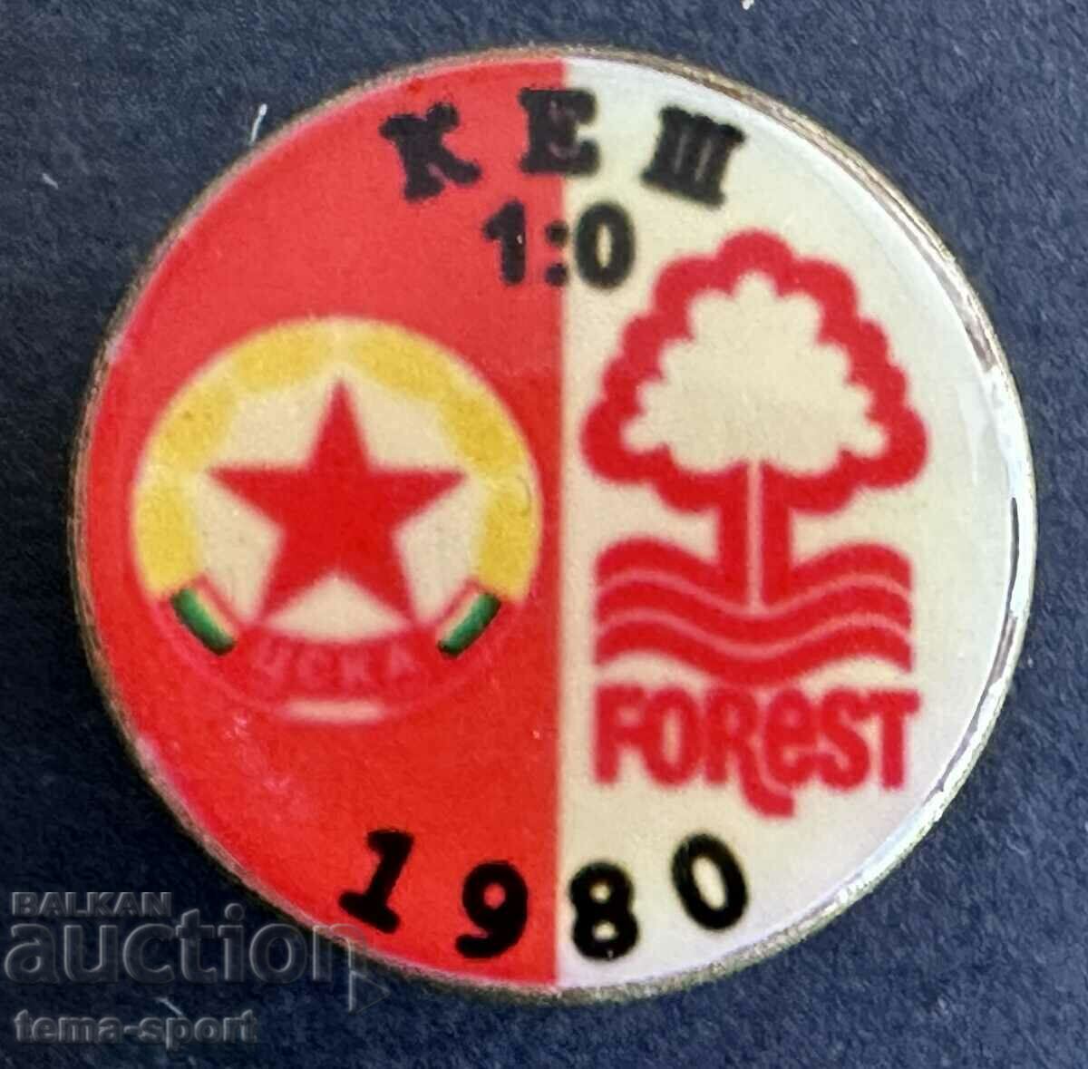 377 България знак футболен клуб ЦСКА Нотингам Форест 1980г.