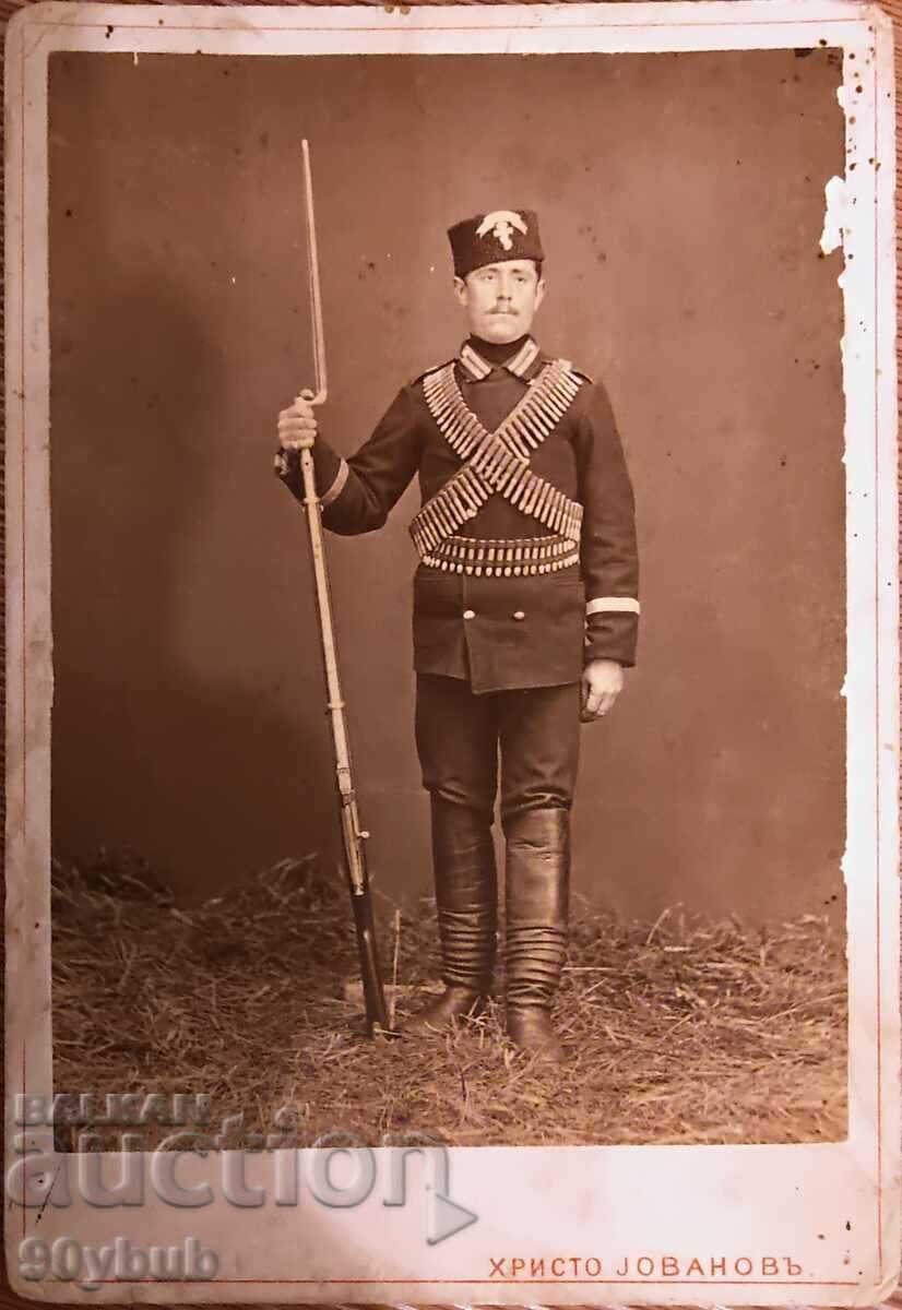 Old original photo of militiaman 1880-