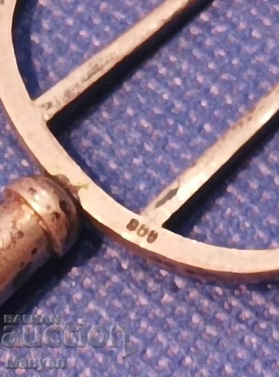 Auction  Silver miniature of a farm cottage.