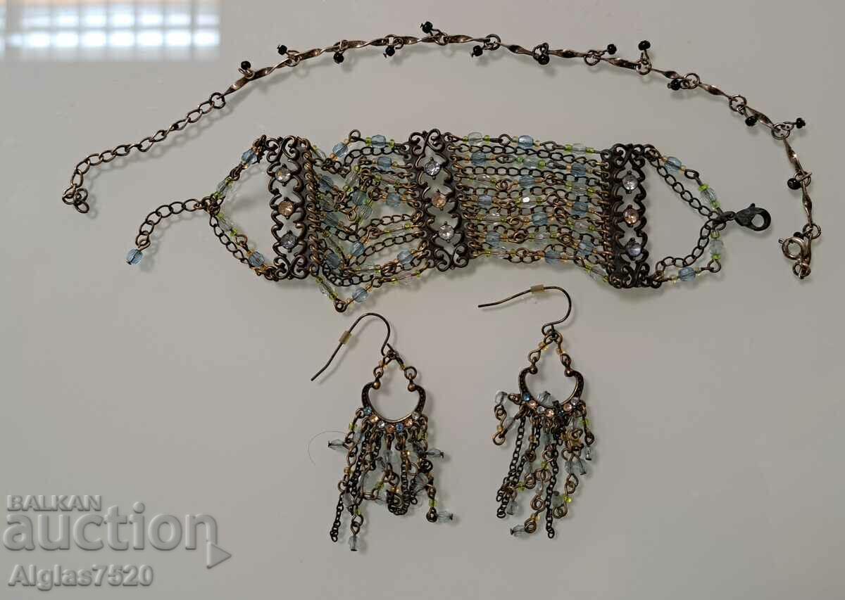 Old bronze and bead ornaments