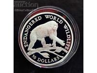 Сребро 50 Долара Маймуна 1990 Застрашени Животни