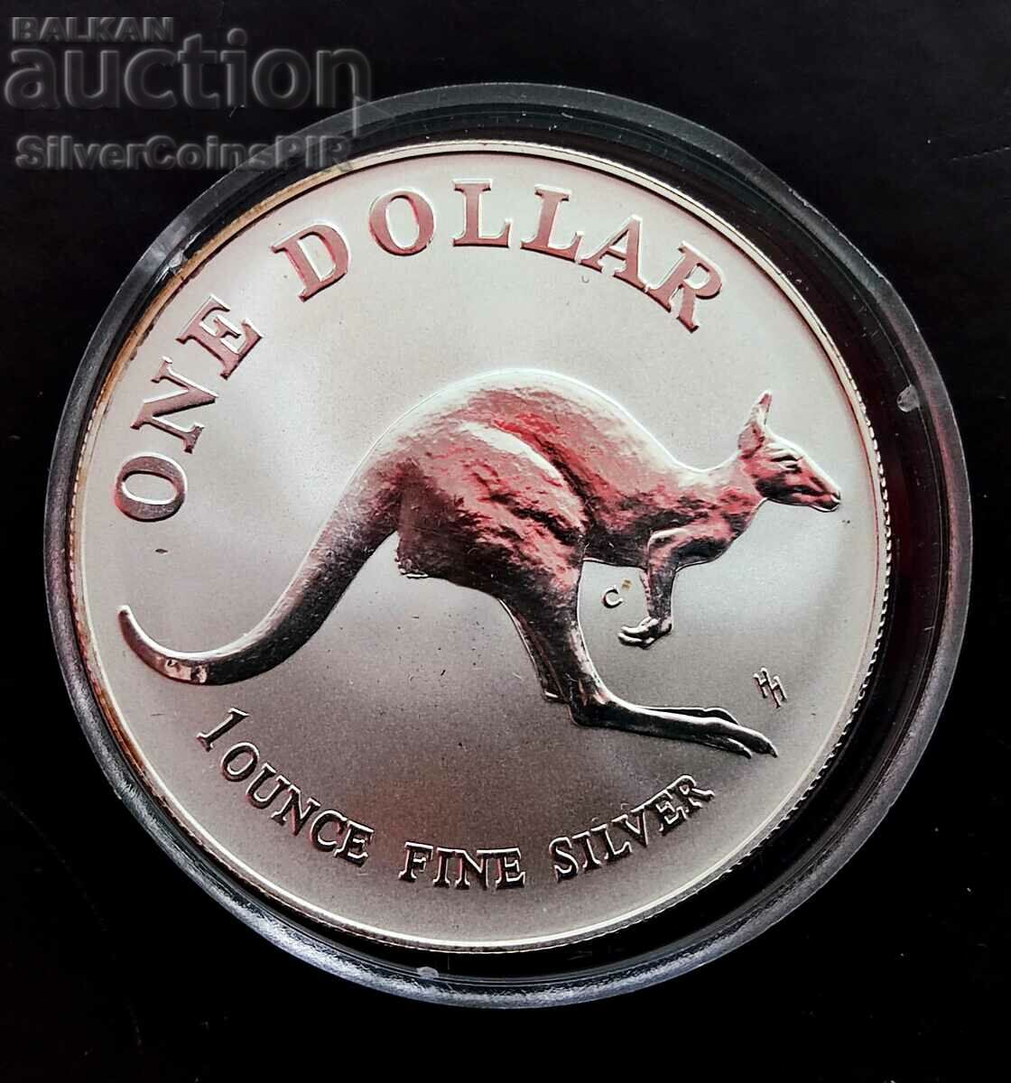 Ασημί 1 Oz Kangaroo 1993 RAM Αυστραλία 1 δολάριο