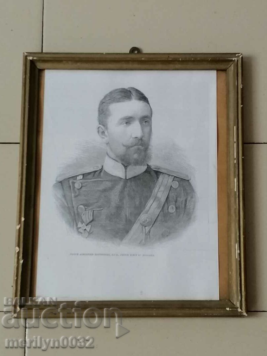 Auction  Old portrait Alexander Batemberg lithograph 32/26cm