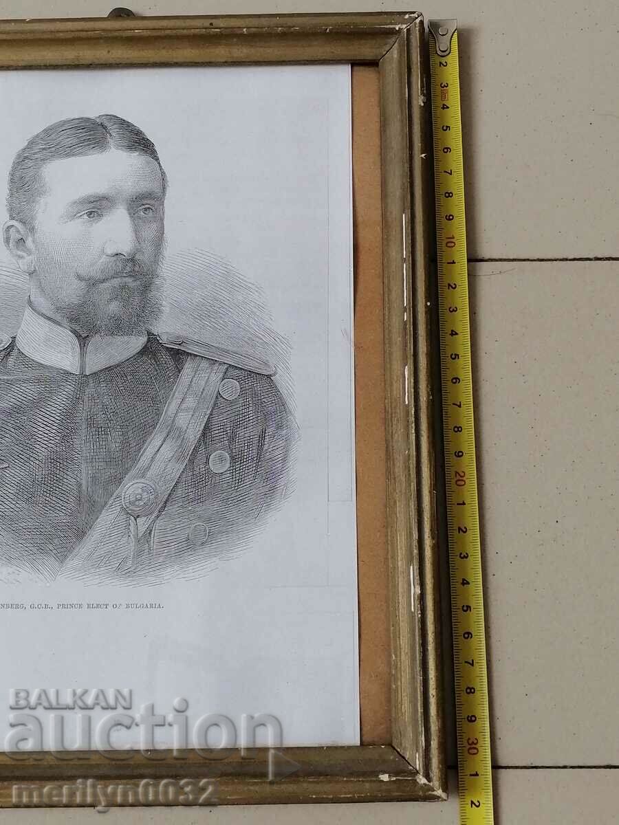 Delivery of Old portrait Alexander Batemberg lithograph 32/26cm