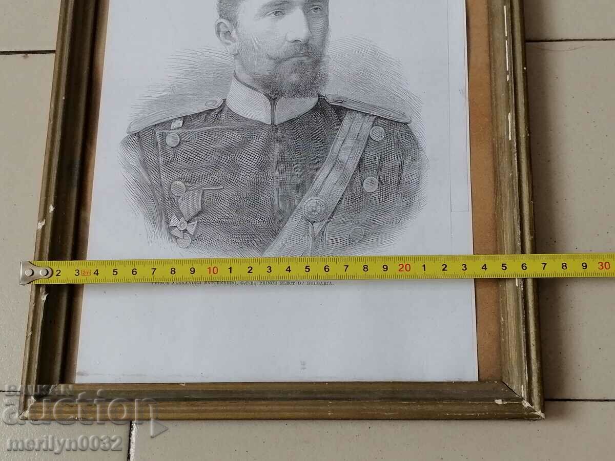 Old portrait Alexander Batemberg lithograph 32/26cm - 5