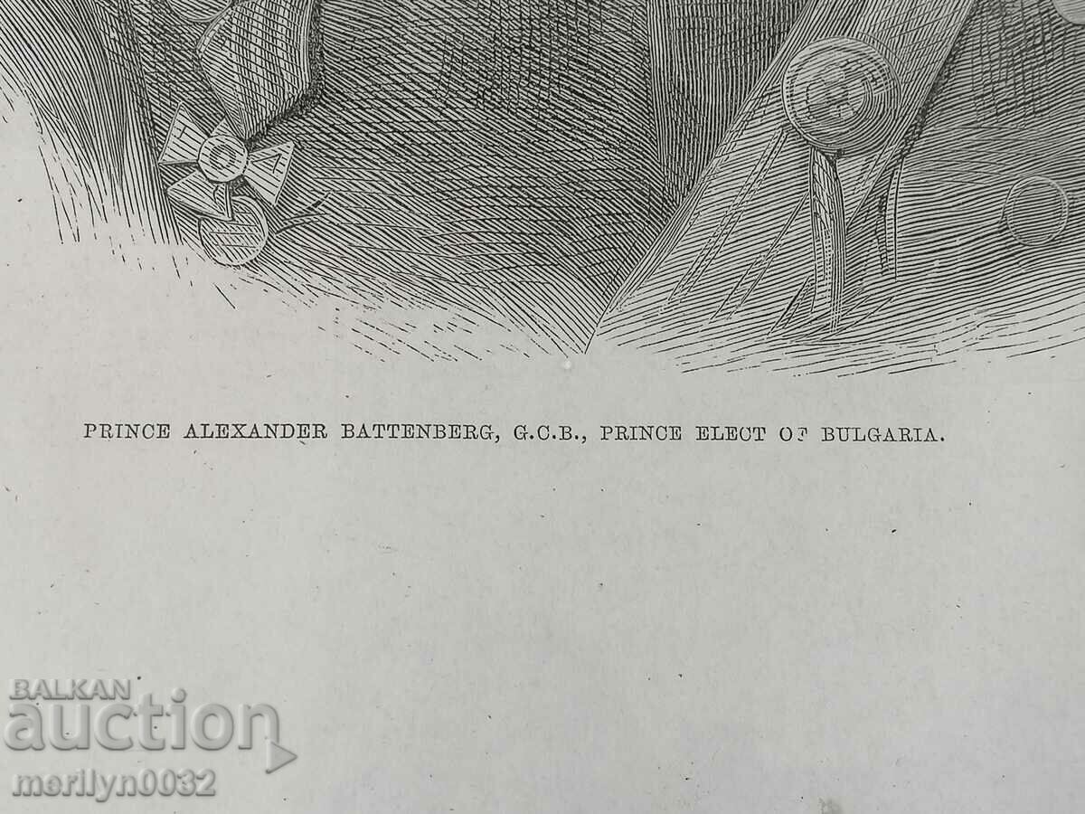 Old portrait Alexander Batemberg lithograph 32/26cm - 6