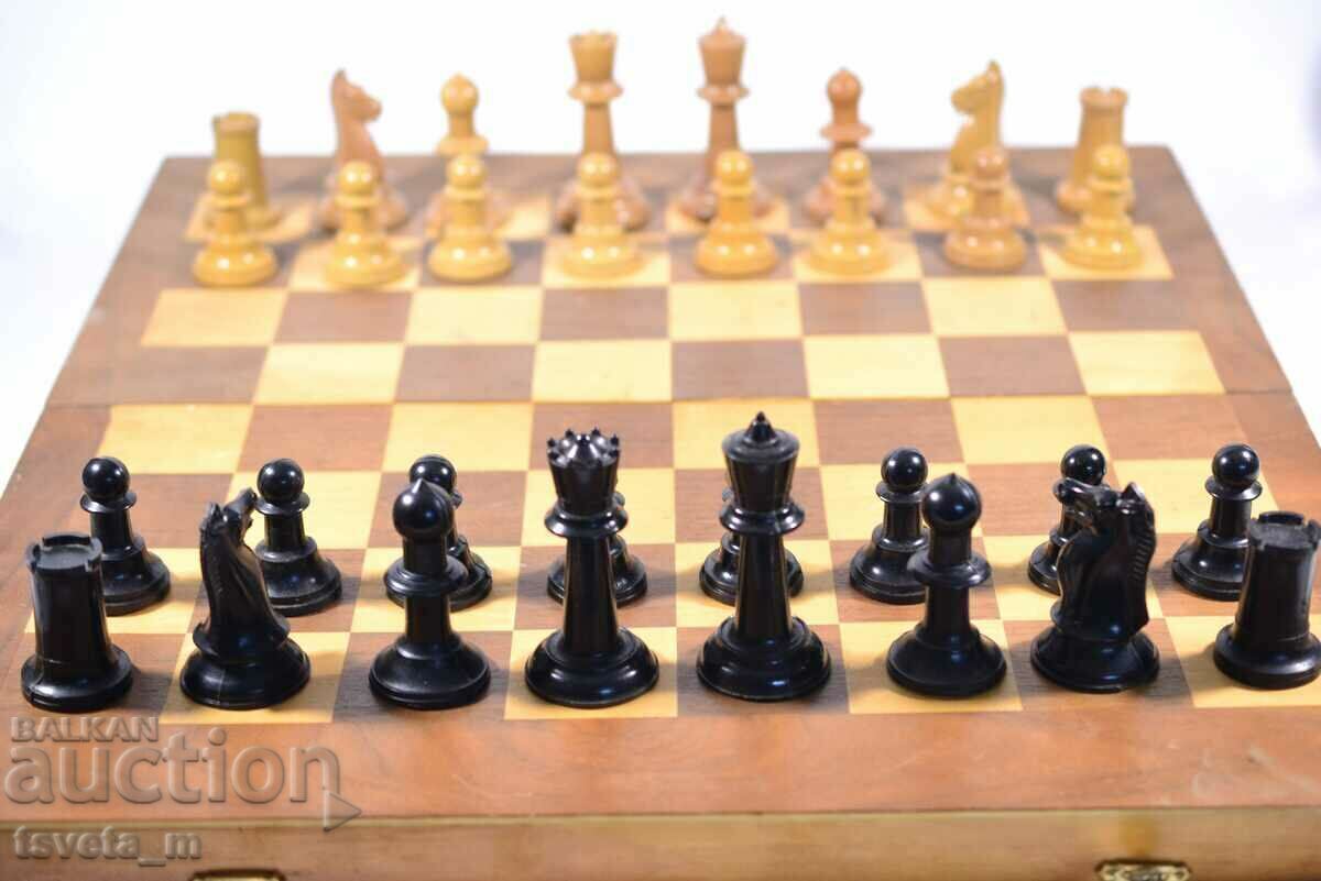 Chess and backgammon, Wood - 44.5 x 44.5 cm with price 50.00 BGN | € 25.56