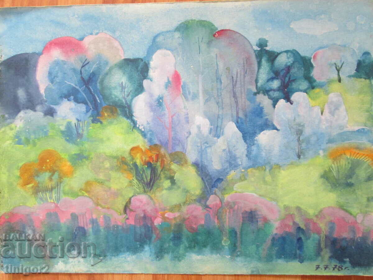 1978. Watercolor painting, Todor Dryankov, signed, 50x36cm. - 6