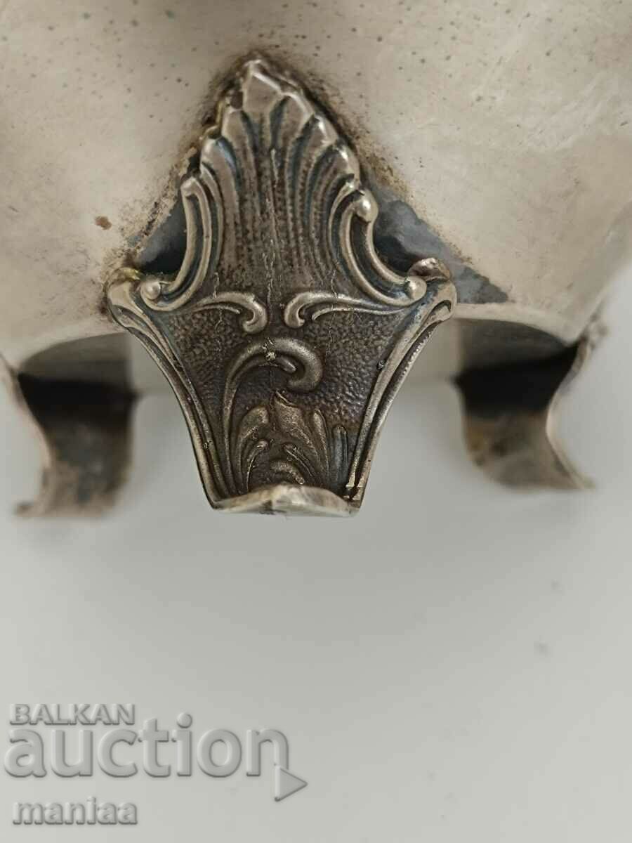 Antique Italian, silver, marked, bowl - 6 Antique Italian, silver, marked, bowl - 6