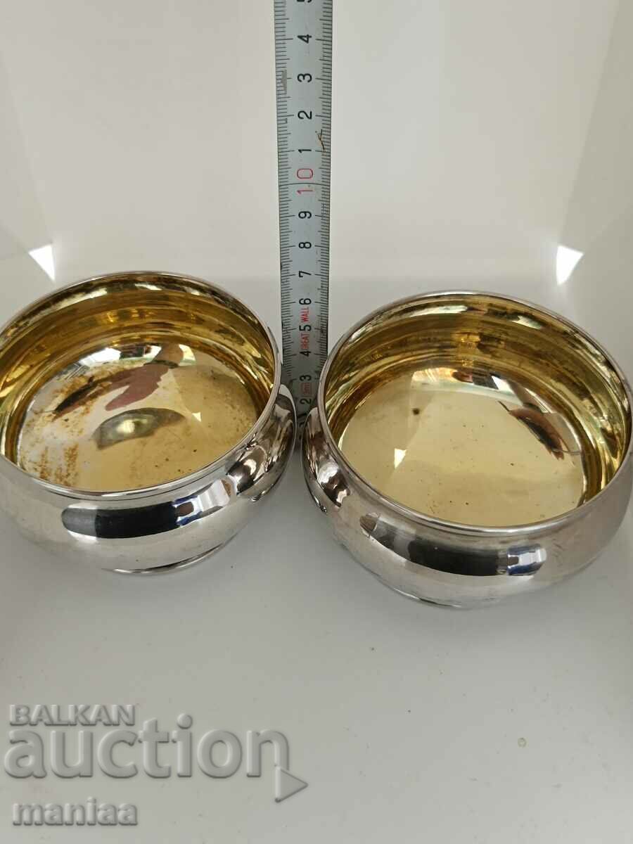 Auction  Set of silver wine glasses with gilding