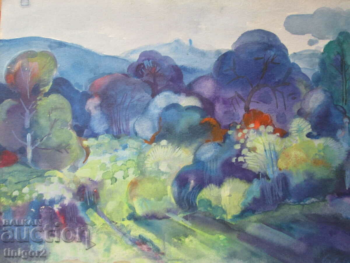 Auction  1978. Watercolor painting, Todor Dryankov, signed, 50x36cm.
