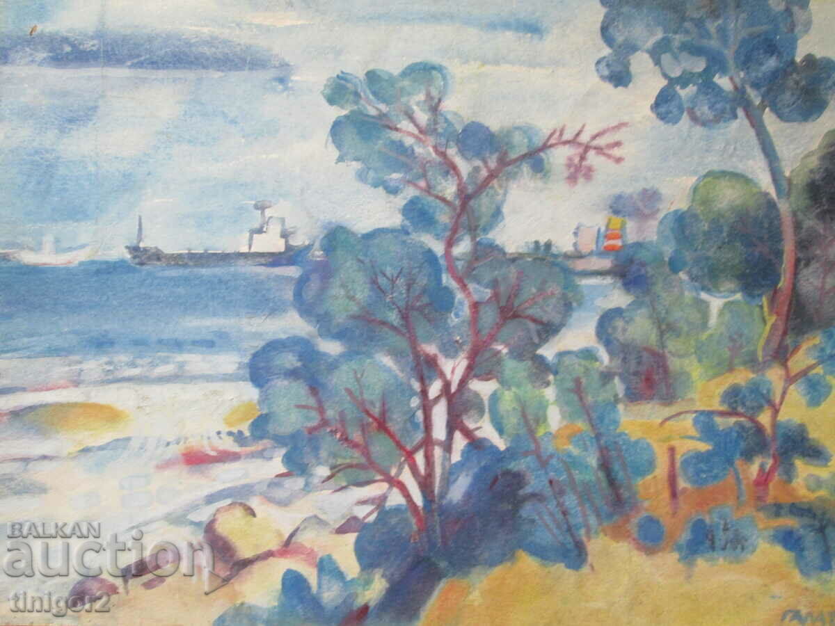 Auction 1978. Watercolor painting, Todor Dryankov, signed, 50x36cm. Auction 1978. Watercolor painting, Todor Dryankov, signed, 50x36cm.