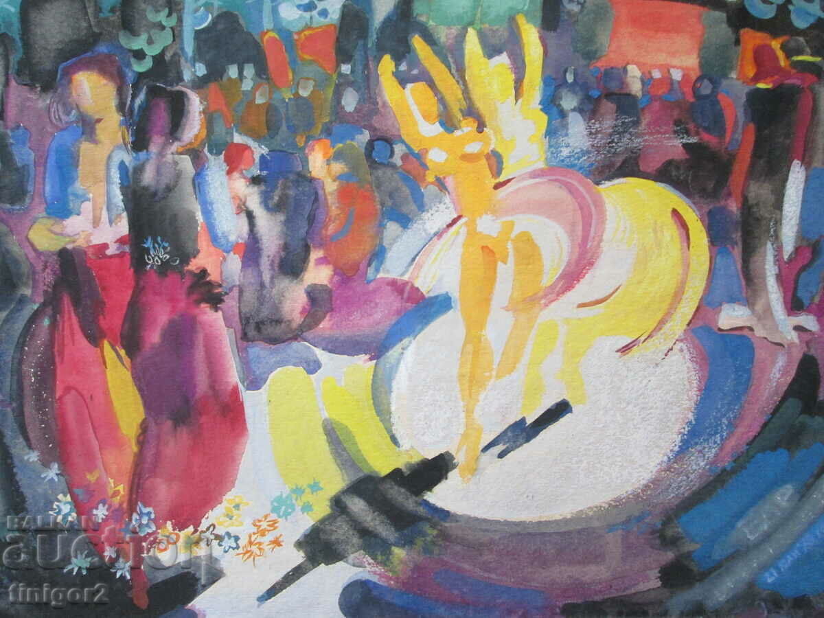 Auction 1978. Watercolor painting, Todor Dryankov, signed, 50x36cm. Auction 1978. Watercolor painting, Todor Dryankov, signed, 50x36cm.