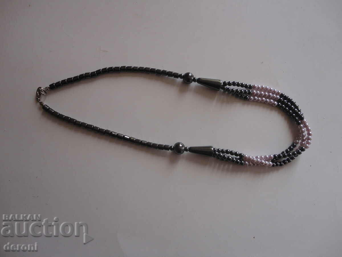 Μεγάλο κολιέ αιματίτη και μαργαριτάρι 24 - 5 Μεγάλο κολιέ αιματίτη και μαργαριτάρι 24 - 5