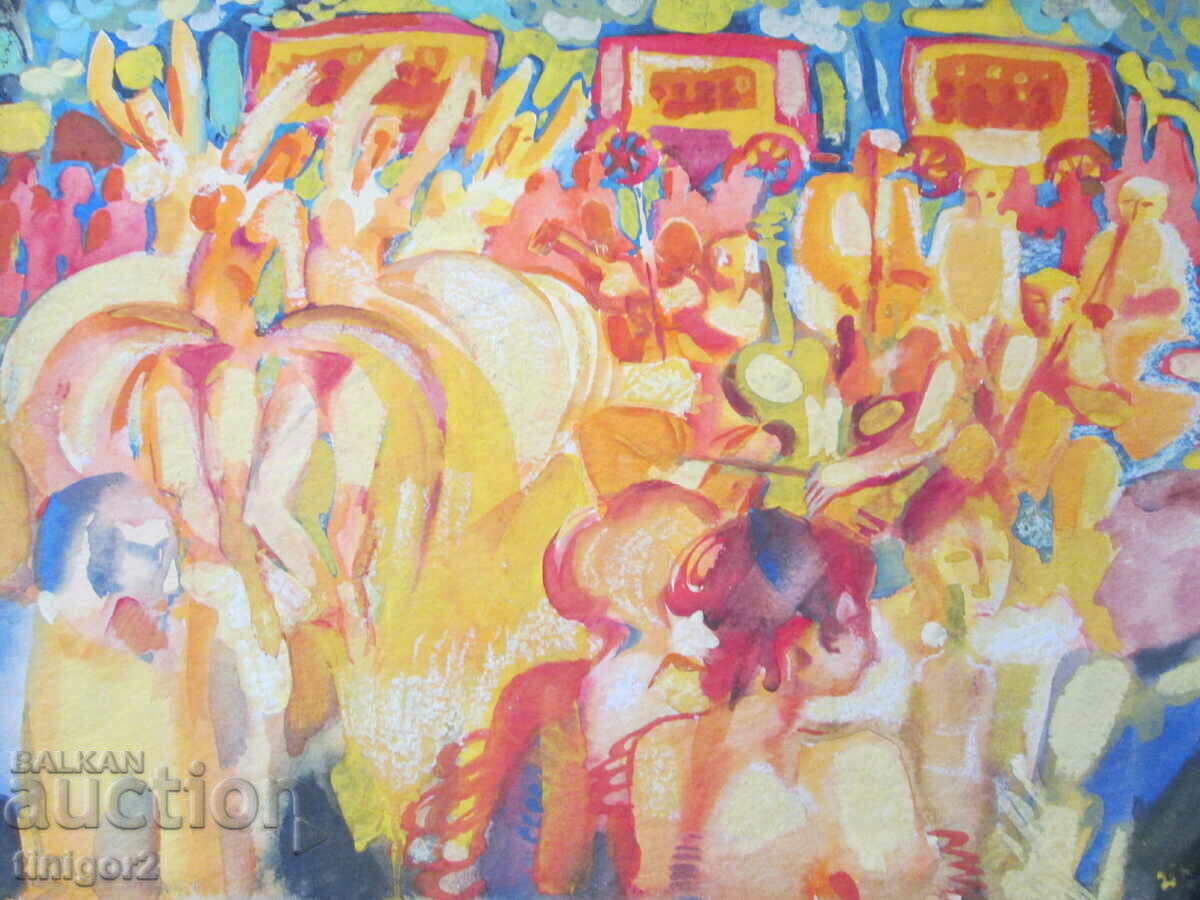Auction  Watercolor painting, Todor Dryankov, signed, 50x36cm.