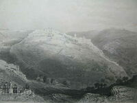 19c Engraving Mount Zion Jerusalem Holy Land