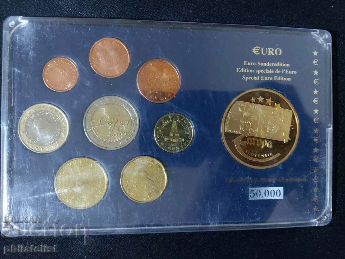 Словения 2007 - Евро сет + възпоменателен медал Европа UNC