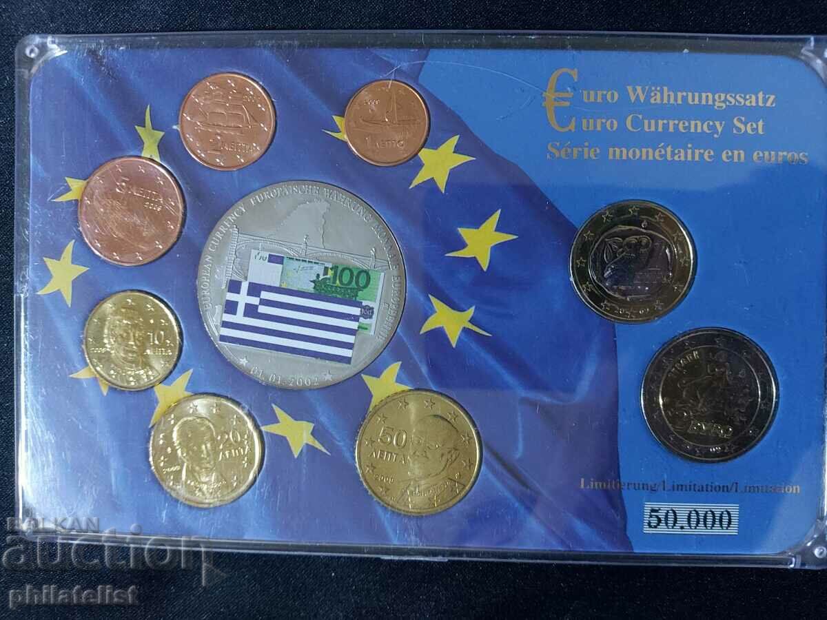 Гърция 2009 - Евро сет от 1 цент до 2 евро + медал UNC