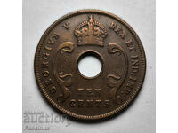 Copper coin 10 cents 1934 • East Africa