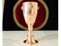 Royal copper goblet, copper wine glass.