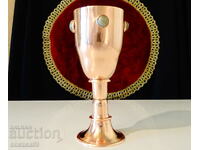 Royal copper goblet, copper wine glass.