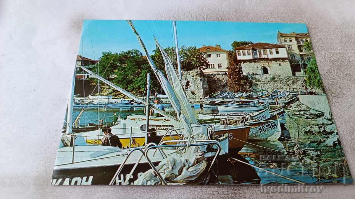 Пощенска картичка Несебър Пристанището 1984