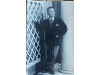 Old photo photograph of a 13 year old boy in a fancy suit