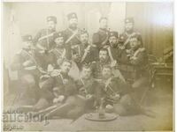 Стара голяма оригинална снимка на офицери 1885-
