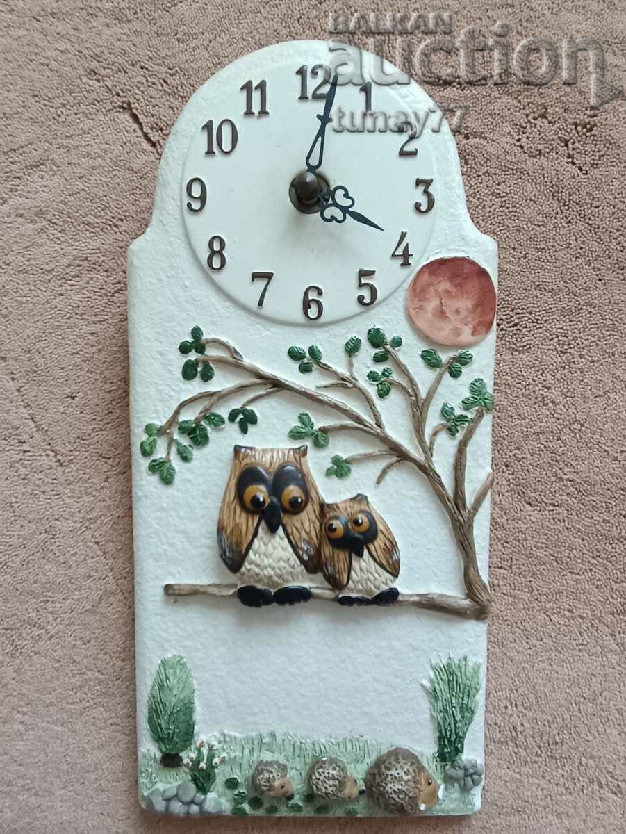 ❗Όμορφο ρολόι τοίχου Unilako πορσελάνινο κεραμικό Owl ❗