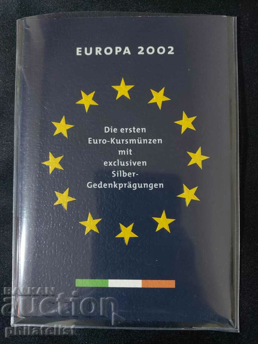 Ирландия 2002 Евро сет комплектна серия от 1 цент до 2 евро