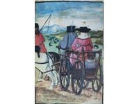 Germany Postcard - Family in a wagon, the beginning ..