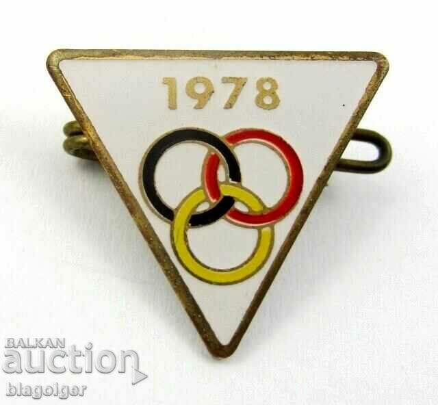 OLD BELGIUM BADGE-1978-OLYMPIC BADGE-ENAMEL