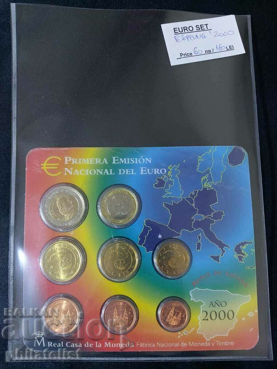 Delivery of Spain 2000 Complete bank euro set from 1 cent to 2 euros Delivery of Spain 2000 Complete bank euro set from 1 cent to 2 euros