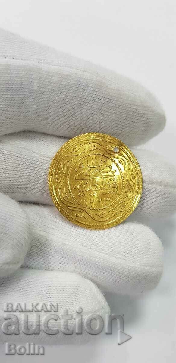 Monedă turcească de aur, otomană de mare carate