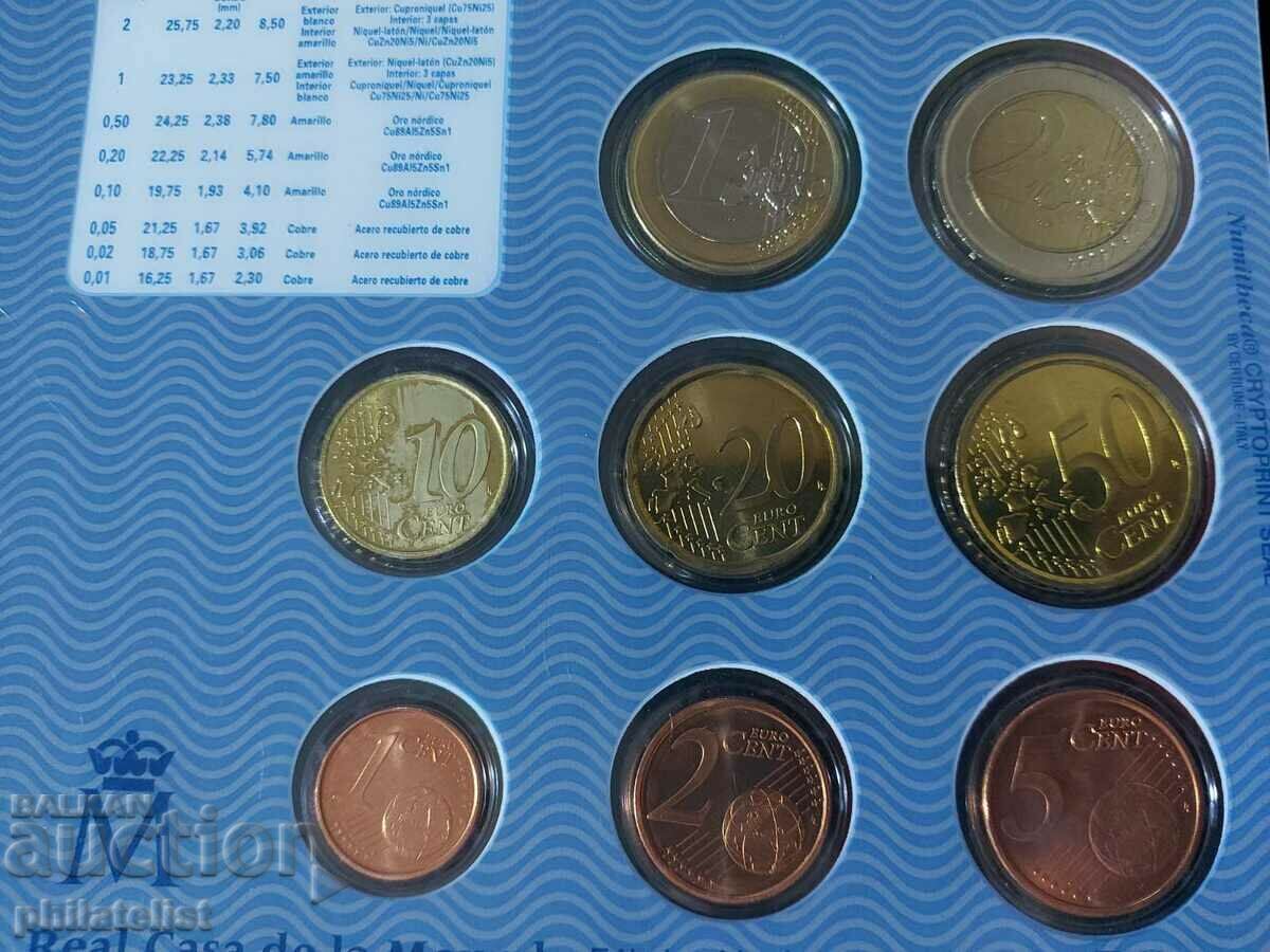 Auction  Spain 2002 -Complete bank euro set from 1 cent to 2 euros