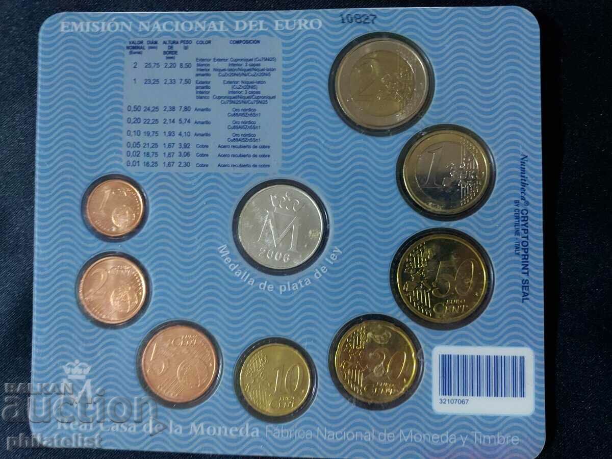 Δημοπρασία Ισπανία 2006 τραπεζικό ευρώ σετ από 1 σεντ σε 2 ευρώ + μετάλλιο BU Δημοπρασία Ισπανία 2006 τραπεζικό ευρώ σετ από 1 σεντ σε 2 ευρώ + μετάλλιο BU